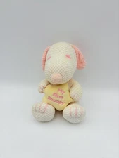 Prestige Toy snoopy Plush Thermal Waffle Knit Weave Pastel Pink Baby MY FIRST