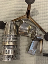 Vintage Saladmaster Food Processor Grater Cutter Slicer Shredder Dicer 7 Cones