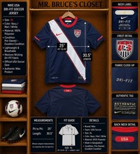 Nike USA Soccer Jersey Men’s Small Blue Dri-FIT USMNT Authentic Football Jersey