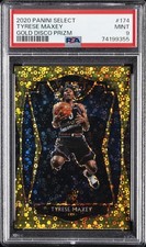 2020 PANINI SELECT GOLD DISCO PRIZM #174 TYRESE MAXEY 8/10 PSA 9