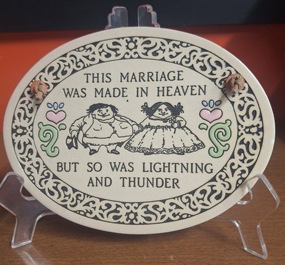Vintage Trinity Pottery Marriage Plaque