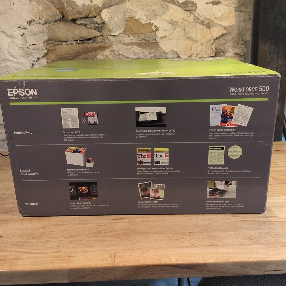Epson WorkForce 500 All-in-One Color Printer Fax Document Scanner 2400dpi - Image 3 of 4