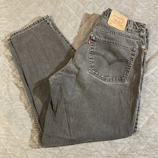 Pantalones de mezclilla Levis 560 negros grises de colección para hombre 37x31 bigotes rojos sueltos holgados 035