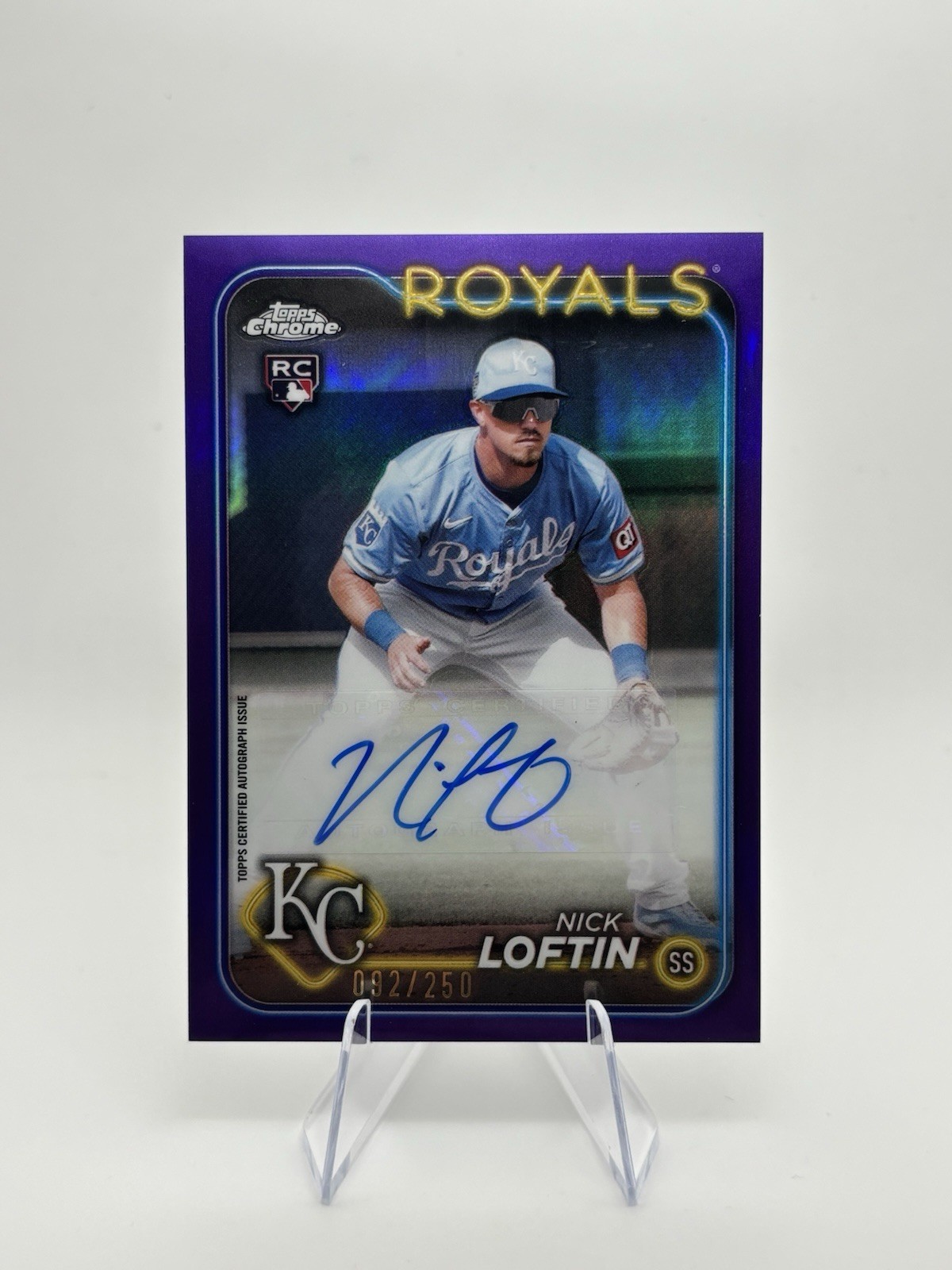 2024 Topps Chrome - Rookie Autographs Nick Loftin #RA-NL Purple Refractor /250