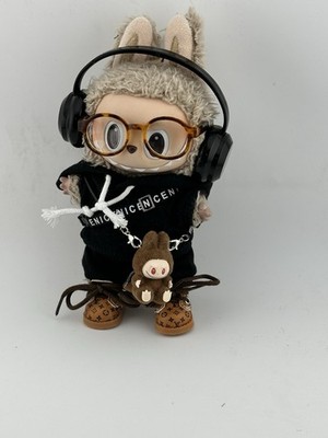Labubu Clothes Outfit Black Hoodie Bumbag   Set   (No Doll)