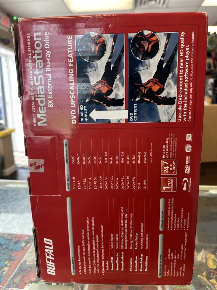 Buffalo BR-X816SU2 BR-X816SU2-US MediaStation 8x External Compact Bluray Writer  - Image 2 of 3