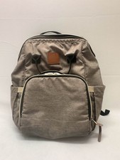 LAND Mommy Baby Bag Gray Diaper Backpack with Multiple Compartments