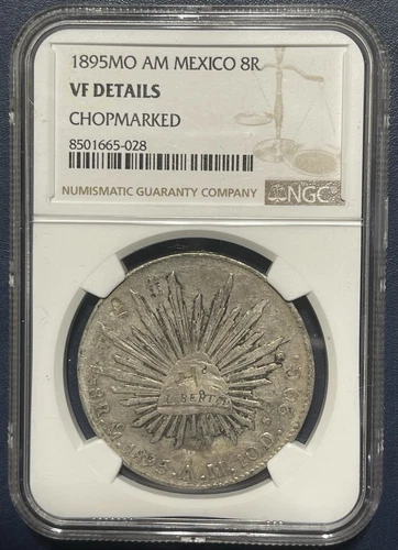 1895 MO AM Mexico Silver 8 Reales NGC VF DETAILS CHOPMARKED