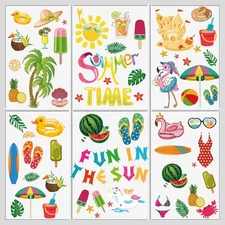 Summer Decorations Beach Pool Party Window Clings Stickers Decals Gift 8 Sheets