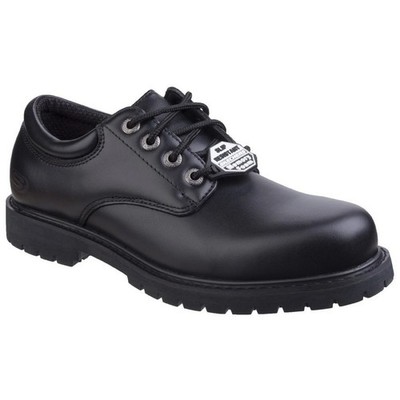 Skechers Cottonwood ELKS Herren Schwarz Leder Turnschuhe Größe 10