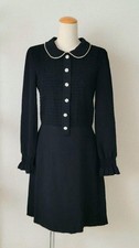 Marc Jacobs The Little Black Dress L/S Polyester Bijou Round Collar Dress Size 0