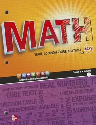 Glencoe Math, Course 3, Student Edition, Volume 1 by McGraw Hill (2012, Trade...