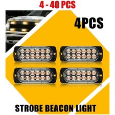 4-40pcs Amber 12led Rotating Strobe Light Rooftop Flash Beacon Emergency Warning