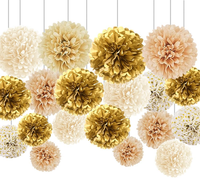 Pompons Deko, 20 StüCk Seidenpapier Pompons Deko, Tissue Pom Poms, Seidenpapier-