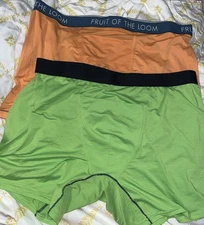 Lot Of 2 Fruit Of The Loom Polyester Boxer Briefs  Size  XXLarge Nice