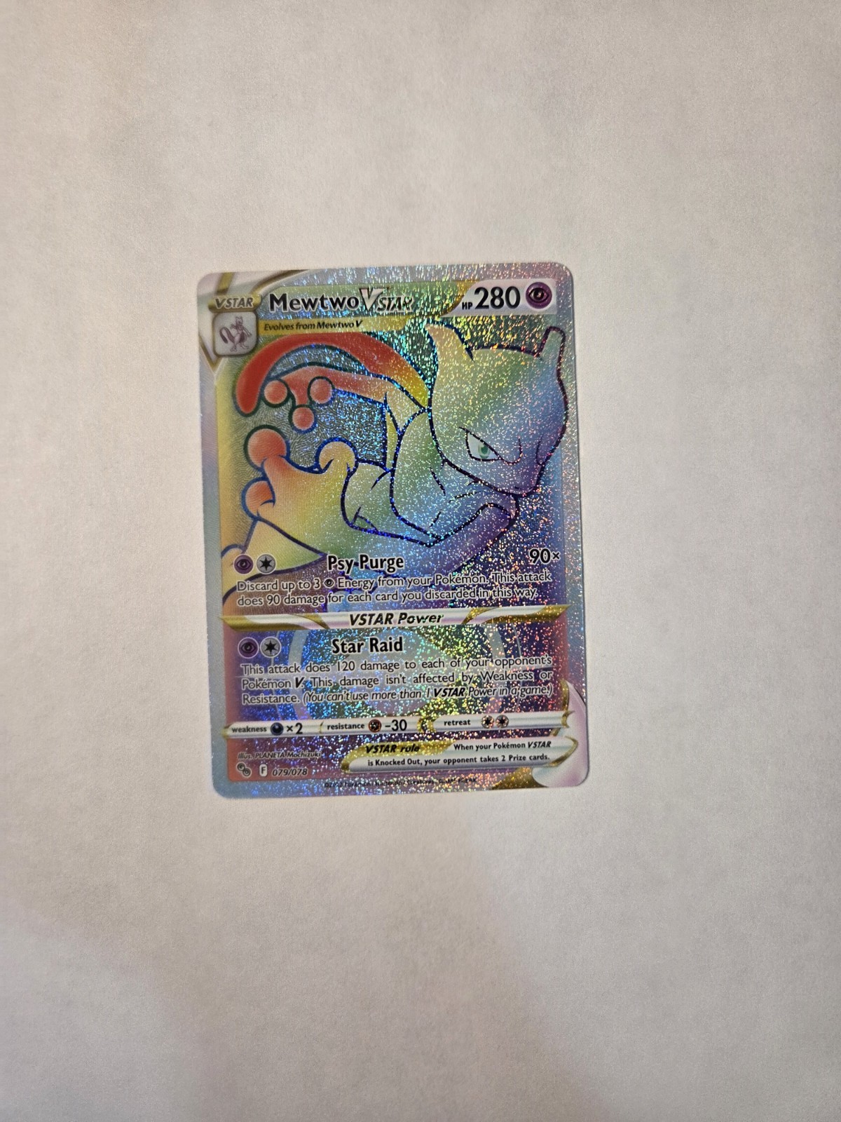 Mewtwo VSTAR 079/078 Pokemon GO Secret Rare Holo Full Art