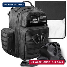 Dad Diaper Bag - Molle-Style Military Diaper Backpack Made of Rugged 900D Waterp