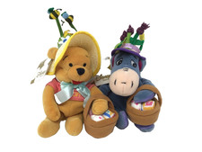 Disney Store Easter Bonnet Winnie the Pooh  Eeyore Mini Bean Bag Set 9  