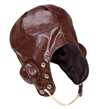 Fliegermütze in Dunkelbraun – Retro Kappe