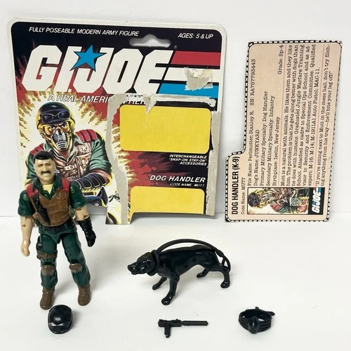 GI Joe Dog Handler (K-9) Mutt V1 Near Complete w/File Card 1984