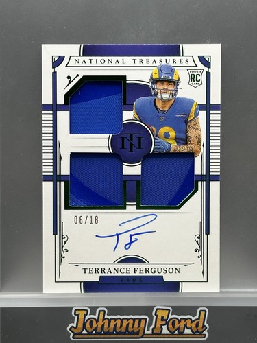 Terrance Ferguson 2025 National Treasures Jersey Numbers Green Rookie Auto 6/18