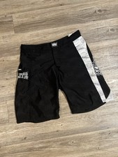 MMA Elite Shorts Men Large Black Board Hybrid Summer Swim Trunks Active Logo 