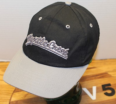 NICE MYRTLE CREEK OREGON HAT BLACK & GRAY ADJUSTABLE VGC MADE IN THE USA   V5