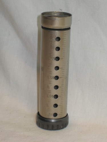 DIME MASTER antique dime coin change holder little bank metal cylinder tube Pat - Picture 7 of 7
