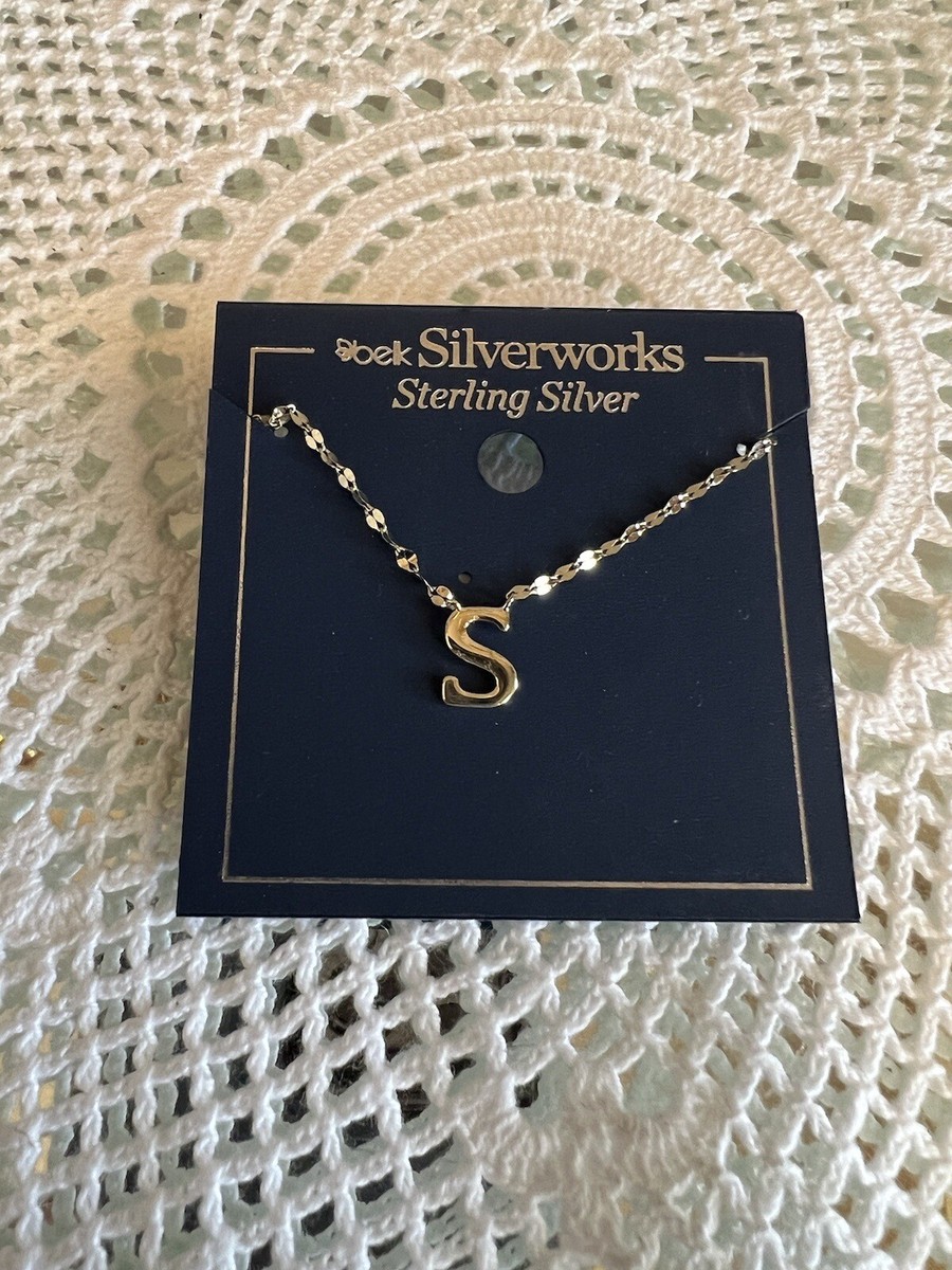 Belk Silverworks Sterling Silver “S” Initial Necklace BELK NWT In