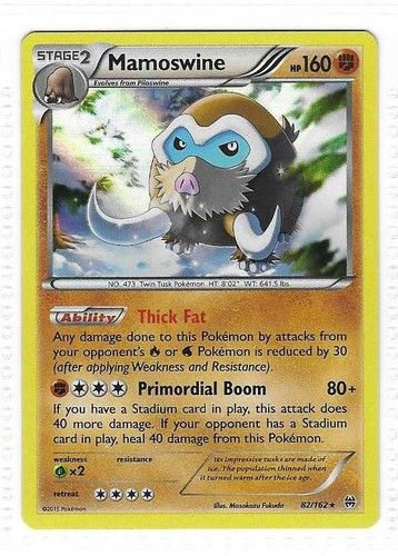 Pokemon --- MAMOSWINE --- XY Breakthrough! RARE HOLO! MINT! 82/162 *FRESH* - Picture 3 of 3
