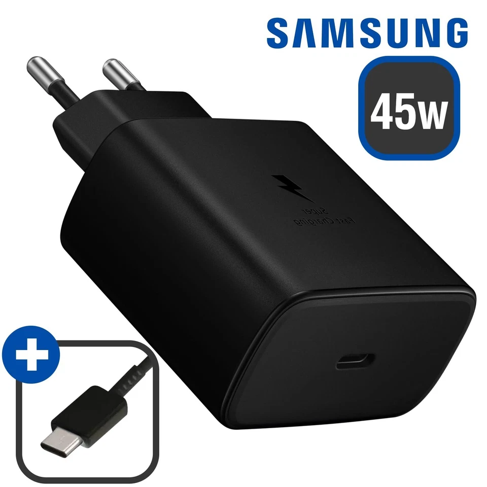 Original Chargeur Secteur Ultra Rapide 45W Adaptateur USB-C + Cable Pour Samsung - Photo 1/1