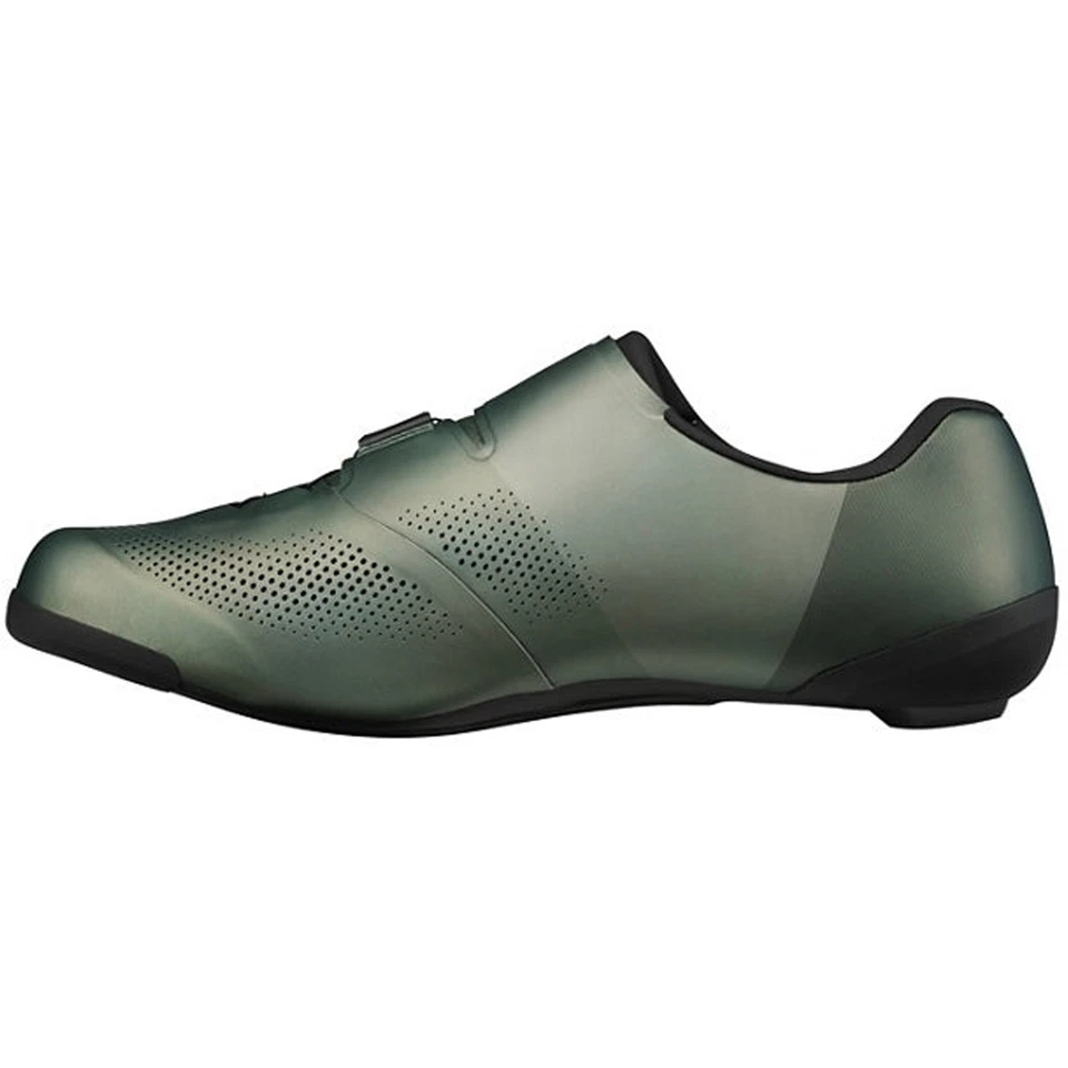 Zapatos de ciclismo Shimano ROAD sin clip para hombre RC7 carbono SH-RC703 doble boa - verde Foto 4 de 4