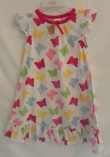 NWT 2T Gymboree girls white Night Gown w/ colorful butterflies sleeveless