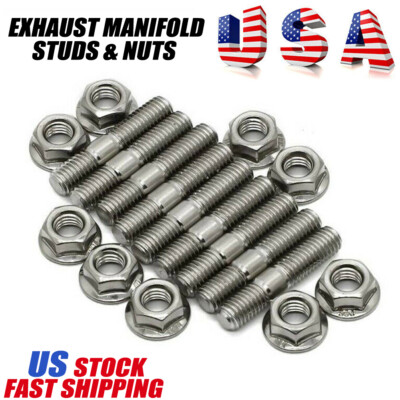 #ad 9 Exhaust Manifold Studs Kit For Honda Acura B D Series Civic Integra V3 B18 B20 $9.39