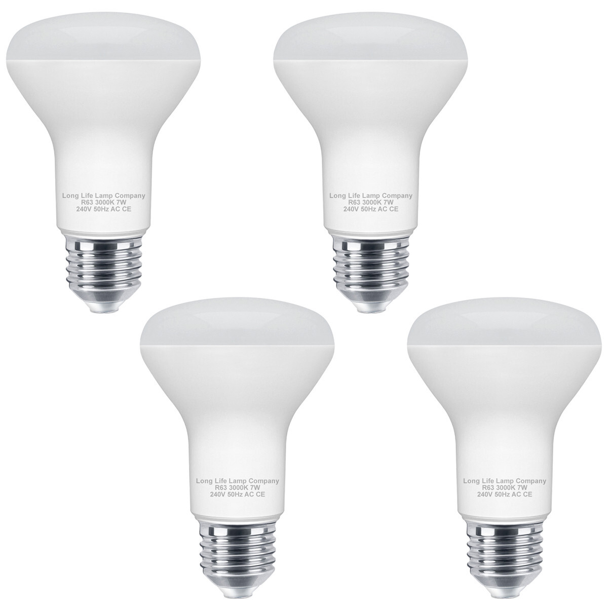 4 x R63 LED 7W E27 Replacement for Reflector R63 Light Bulb Warm White 630 Lumen