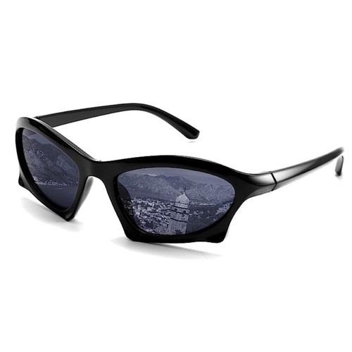 Cool Sport Trendy Wrap Around Fashion Y2K Bat Shades Rave Men Women Sunglasses - Afbeelding 1 van 7