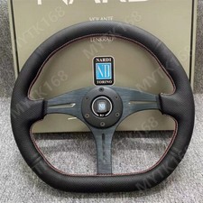 14 350mm Nd Style Perforated Leather D Shape Steering Wheel Nardi Horn Button 14 350mm Nd Style Perforated Leather D Shape Steering Wheel Nardi Horn Button