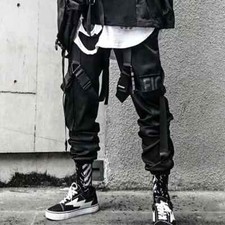 Joggers Cargo Pants for Men Casual Hip Hop Hit Color Pocket Male Trousers