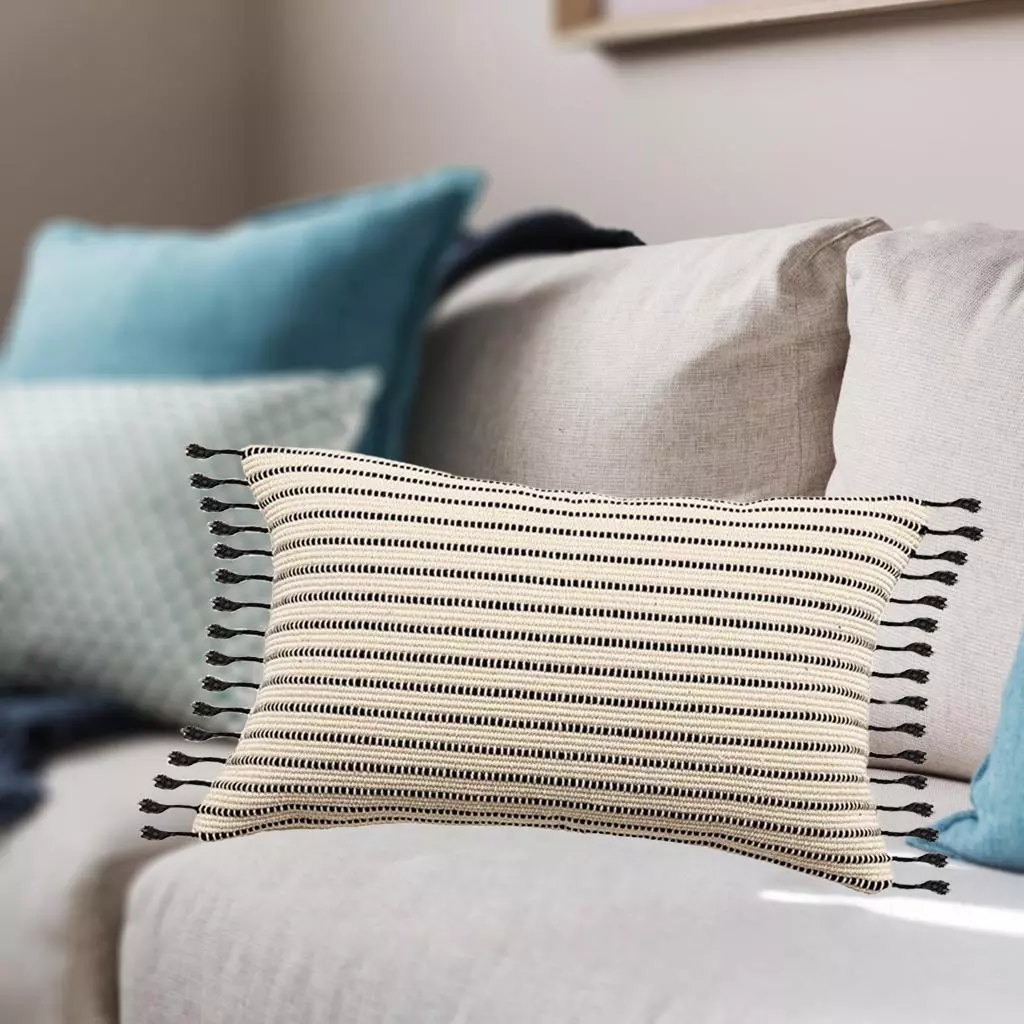 Black macrame pillow cheap