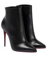 Christian Louboutin So Kate 85 Stiletto Leather Ankle Boots Bootie Black 35.5