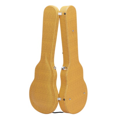 LP Style Electric Guitar Hard Case,Yellow Tweed Protective Storage Box with Lock