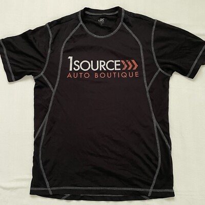 alo フィットネス用黒Tシャツ ALO Performance T-shirt Men SMALL Black Logo Outside Stitches