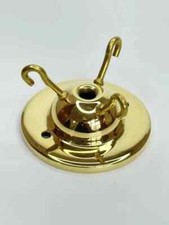 Lilley 9034 3 Hook Ceiling Rose Pendant Plate Polished Brass M10 Centre Hol 75mm