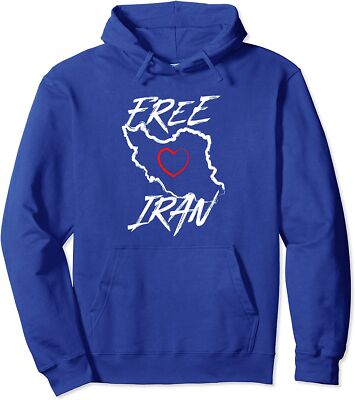 Iran Free Iran Symbol Heart Map Freedom Heart Love Unisex Hooded Sweatshirt