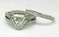 Art Deco 3.20 Ct Lab-Created Diamond Vintage Style Wedding Ring Set 925 Silver