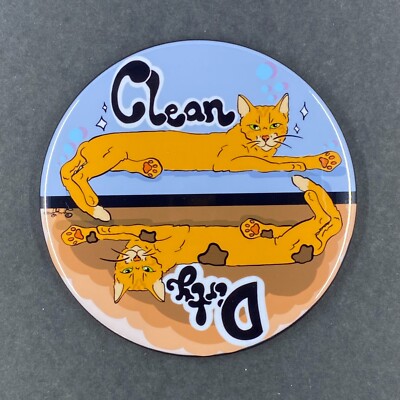Black Cat Clean/Dirty Dishwasher Magnet - Double Sided Funny Kitchen Sign For Dishwasher & Fridge - View #6