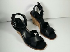 A New Day Women's Black Wedge Sandal Shoes Size US 9, 4" Heel