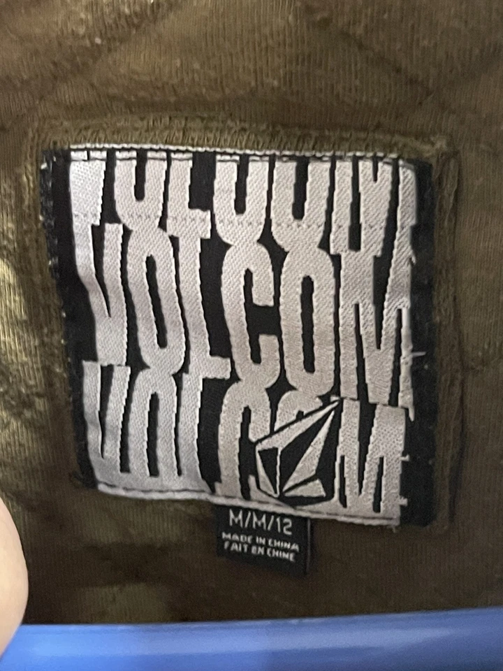 Volcom Fresh Stomping Grounds Green Military Quilted Jacket Junior's Medium 12 - Image 3 of 4