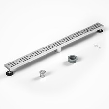 Linear Shower Drain 48" Brushed 304 Stainless Steel with Drain Grate