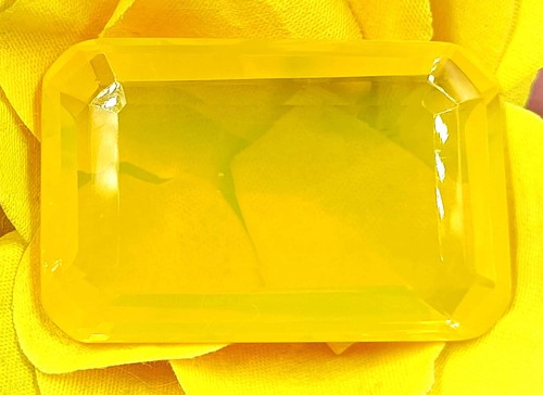 Transparent Emerald Cut EGL Certified 180 Ct Ethiopian Bi-Color Yellow Gemstone - Picture 10 of 13